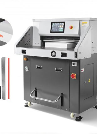 Electric Paper Cutter, Metal Hydraulic Paper Cutter Machine, 28 inch Cutting Width, 3.03 inch Cutting Thickness, Large Size Electric Guillotine Trimmer with Infrared Function and Spare Blade