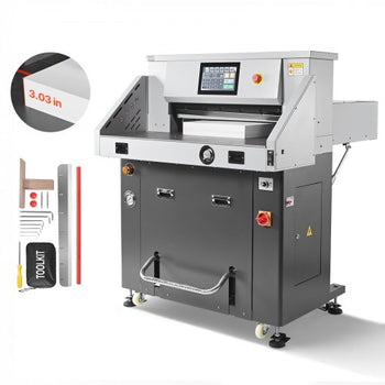 Electric Paper Cutter, Metal Hydraulic Paper Cutter Machine, 28 inch Cutting Width, 3.03 inch Cutting Thickness, Large Size Electric Guillotine Trimmer with Infrared Function and Spare Blade