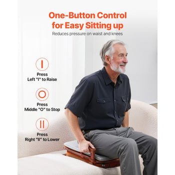 Electric Seat Assist Lifting Cushion, 200lb Capacity, up to 34° Chair Lift Assist Device, with One-Button Control & Dual Power Options, Portable Lifting Seat with Carry Handle, for Sofa Bed Car