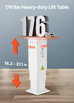 Electric Lifting Column System, 176 lbs Lift Table, 14.2-31.1 in Height Range, Three-stage Adjustable Desk Column, Telescopic Table Leg, Comes with Power-Supply Option to Control up/Down Motion