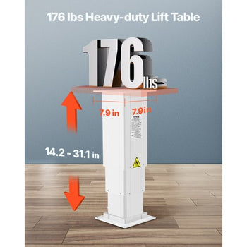 Electric Lifting Column System, 176 lbs Lift Table, 14.2-31.1 in Height Range, Three-stage Adjustable Desk Column, Telescopic Table Leg, Comes with Power-Supply Option to Control up/Down Motion