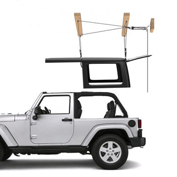 Hard Top Remover Lift, 220 lbs, Jeep Hardtop Removal Storage Roof Hoist with Anti-Drop System, Easy One-Person Operation, Supports 8-16 in Ceiling, for 2-Door & 4-Door Jeep Wrangler JK JL & Ford