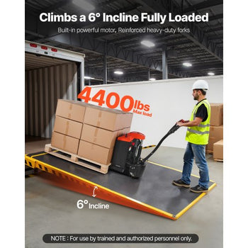Electric Pallet Jack, 4400 lbs Load Capacity, Lithium Battery Powered Pallet Jack Truck with 48L x 27W Inch Forks for Material Handling, Suitable for Warehouse, Supermarket, Manufacturing