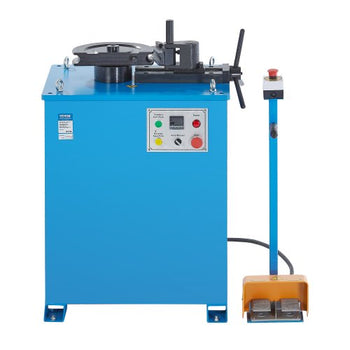 Electric Tube Bending Machine, 1.5 KW Electric Tube Bender for 5/8 to 1-1/2 inch Pipes, Pipe Bender Machine with 5 Set Dies, Manual & Auto Modes and 180° Max Bending Angle (220V 60Hz 3-Phase)