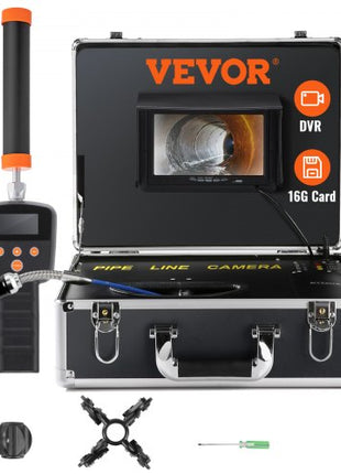 Sewer Camera with 512Hz Locator, 131 ft/40 m, 7" Pipeline Inspection Camera with DVR Function, IP68 Camera with 12 Adjustable LEDs, A 16 GB SD Card for Sewer Line, Home, Duct Drain Pipe Plumbing
