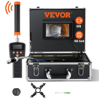 Sewer Camera with 512Hz Locator, 131 ft/40 m, 7" Pipeline Inspection Camera with DVR Function, IP68 Camera with 12 Adjustable LEDs, A 16 GB SD Card for Sewer Line, Home, Duct Drain Pipe Plumbing