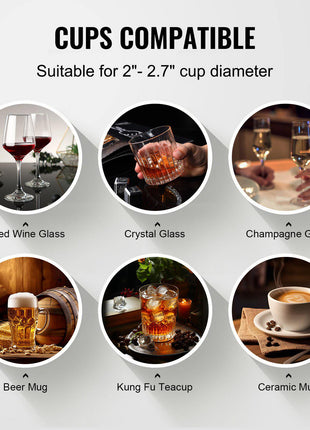 Electric Commercial Glass Washer, 5-Brush Bar Glass Cleaner, 600 Cups/Hour  Glass Cleaning Machine, Bar Glass Washer for Champagne Glasses, Beer Cups, Mugs, Perfect for Bars and Cafes