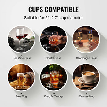 Electric Commercial Glass Washer, 5-Brush Bar Glass Cleaner, 1200 Cups/Hour  Glass Cleaning Machine, Bar Glass Washer for Champagne Glasses, Beer Cups, Mugs, Perfect for Bars and Cafes