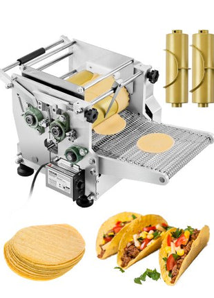 Electric Tortilla Maker, Automatic Corn Tortilla Making Machine with Non-Stick Coating and Two Molds(4 in + 6 in), Electric Chapatti Machine Suitable for Produce Sopes Pita Tortilla Pizza