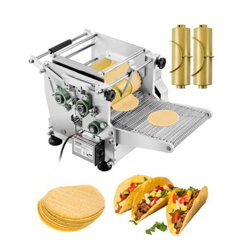 Electric Tortilla Maker, Automatic Corn Tortilla Making Machine with Non-Stick Coating and Two Molds(4 in + 6 in), Electric Chapatti Machine Suitable for Produce Sopes Pita Tortilla Pizza