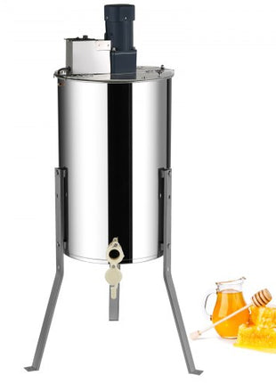 Electric Honey Extractor, 2/4 Frames Honey Spinner Extractor, Stainless Steel Beekeeping Extraction, Apiary Centrifuge Equipment with Height Adjustable Stand, Honeycomb Drum Spinner with Lid