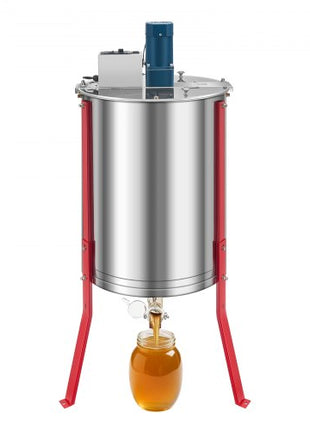 Electric Honey Extractor, 6 Frame Honey Spinner with Transparent Lid, 140W Stainless Steel Honeycomb Drum Spinner, Height Adjustable, Honeycomb Extraction Equipment for Beekeeping