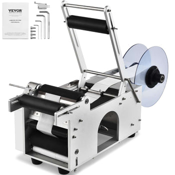 Semi-Automatic Round Labeling Machine, 20-50pcs/min, Electric Bottle Label Applicator for Round Bottles, Round Bottle Labeler Suitable for Bottle Diameter 0.78-4.72 inches (with Pressing Bar)