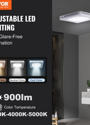 Bathroom Exhaust Fan, 110 CFM High-Efficiency Ventilation, 1.5sones Low Noise Operation All-Copper Motor, Energy-Saving Bathroom Ceiling Fan, No Need For Attic Access, For Various Ceilings