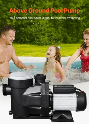 Above Ground Pool Pump, 2.5 HP, 148 GPM Max Flow Single Speed Swimming Pool Pump, 220V 3450 RPM 62 ft Max Head Lift with PP Shell Strainer Basket, 122°F Max Water Temperature, for Hot Tubs Spas