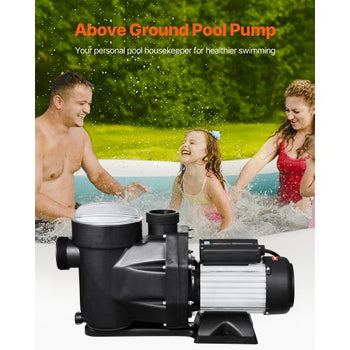Above Ground Pool Pump, 2.5 HP, 148 GPM Max Flow Single Speed Swimming Pool Pump, 220V 3450 RPM 62 ft Max Head Lift with PP Shell Strainer Basket, 122°F Max Water Temperature, for Hot Tubs Spas