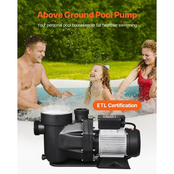 Above Ground Pool Pump, 3 HP, 149 GPM Max Flow Single Speed Swimming Pool Pump, 220V 3450 RPM 42 ft Max Head Lift with PP Shell Strainer Basket, 122°F Max Water Temp, for Hot Tubs Spas, No Plug