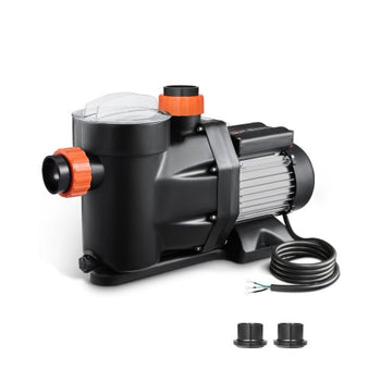 Above Ground Pool Pump, 2 HP, 135 GPM Max Flow Single Speed Swimming Pool Pump, 220V 3450 RPM 61 ft Max Head Lift with PP Shell Strainer Basket, 122°F Max Water Temp, for Hot Tubs Spas, No Plug