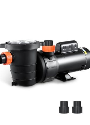 Above Ground Pool Pump, 1.5HP/0.35HP, Dual Speed Swimming Pool Pump, High 110 GPM 54 ft Lift, Low 52 GPM 14 ft Lift, 110V 3450 RPM with Strainer Basket, 122°F Max Water Temp, for Hot Tubs Spas