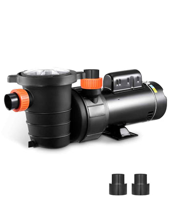 Above Ground Pool Pump, 1.5HP/0.35HP, Dual Speed Swimming Pool Pump, High 110 GPM 54 ft Lift, Low 52 GPM 14 ft Lift, 110V 3450 RPM with Strainer Basket, 122°F Max Water Temp, for Hot Tubs Spas