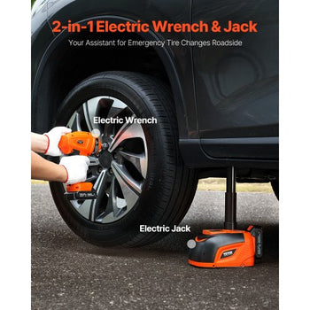 Electric Car Jack, 5 Tons /11000 lbs, Electric Scissor Jack with Electric Impact Wrench, Tire Change Replacement with LED Light & Remote Control, Portable Jack kit for Sedan, SUV, Truck