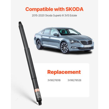 Rear Left & Right Tailgate Power Lift Support, Compatible with 2015-2020 Skoda Superb III 3V5 Estate, Electric Tailgate Liftgate Power Hatch Shock Strut Replace OE# 3V9827851B 3V9827852B (2PCS)