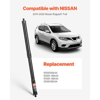 Rear Left & Right Tailgate Power Lift Support, Compatible with 2014-2020 Nissan Rogue/X-Trail, Electric Tailgate Liftgate Power Hatch Shock Strut Replace OE# 905614BA4A 90561-4BA4A (2PCS)