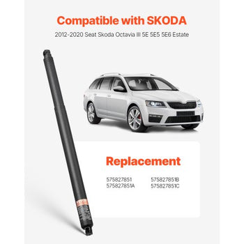Rear Left & Right Tailgate Power Lift Support, Compatible with 2012-2020 Skoda Octavia III, Electric Tailgate Liftgate Power Hatch Shock Strut Replace OE# 575827851 575827851A 575827851B (2PCS)