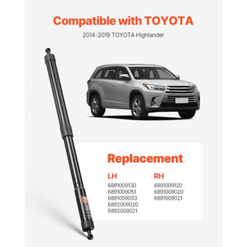 Rear Left & Right Tailgate Power Lift Support, Compatible with 2014-2019 TOYOTA Highlander, Electric Tailgate Liftgate Power Hatch Shock Strut Replace OE# 6891009130 6891009120 (2PCS)