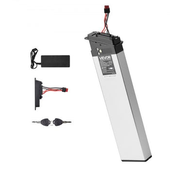 Folding Ebike Battery, 48V 10.4Ah Electric Bike Lithium Battery Pack with BMS, 3A Charger, Lock for 1000W E-Bike Motor, Detachable Electric Bicycle Replacement Kit with Handle & Discharge Socket