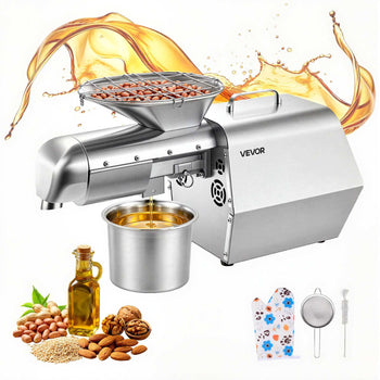 Oil Press Machine, 11 LBS/H Capacity, 1250W Oil Extractor Machine, Automatic Electric Oil Maker for Home Commercial Use, 122℉–572℉ Hot & Cold Pressing for Peanuts Sesames Soybeans Almonds