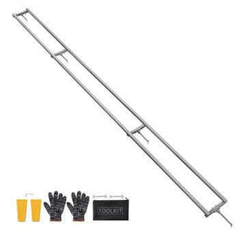 Rail Mill Guide System, 12 ft 4 Crossbar Chainsaw Mill Kits, Aluminum Saw Milling Rails System Works with Chainsaw, 2 Wedges, Adjustable Rail Milling Guide Kit for Builders Woodworkers