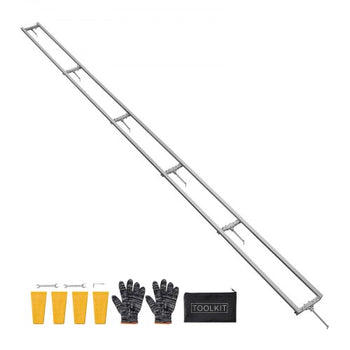 Rail Mill Guide System, 15 ft 6 Crossbar Chainsaw Mill Kits, Aluminum Saw Milling Rails System Works with Chainsaw, 4 Wedges, Adjustable Rail Milling Guide Kit for Builders Woodworkers