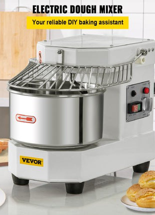 Commercial Food Mixer, 7.3Qt Capacity, 450W Dual Rotating Dough Kneading Machine with Food-grade Stainless Steel Bowl, Security Shield & Timer Included, Baking Equipment for Restaurant Pizzeria