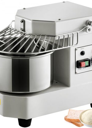 Commercial Food Mixer, 7.3Qt Capacity, 450W Dual Rotating Dough Kneading Machine with Food-grade Stainless Steel Bowl, Security Shield & Timer Included, Baking Equipment for Restaurant Pizzeria