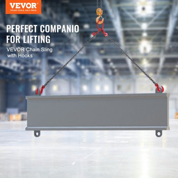 Chain Sling, 3/8 inch x 6 ft Lifting Chains with Hooks, G80 Engine Chain Hoist Lifts, 11000 lbs/5 Ton Lifting Sling Chains for Engine Hoist, Engine Lift Chain with 2 Leg Grab Hooks and Adjusters