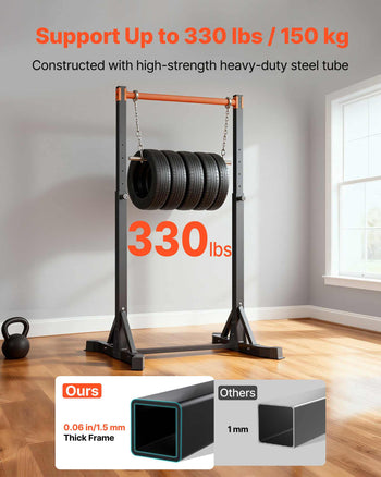 Pull Up Bar, 330LBS Capacity Portable Pullup Bar Station, Pullup Bars Free Standing with H-Frame Structure & Heavy-Duty Steel Tube, 8 Level Height Adjustment Gravity Fitness for Arms Back Chest