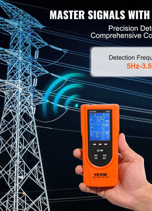 3-in-1 EMF Meter, 5Hz - 3.5GHz, Handheld Rechargeable Electromagnetic Field Radiation Detector, Digital LCD EMF Tester for EF MF RF Home Inspections Outdoor Ghost Hunting Paranormal Equipment