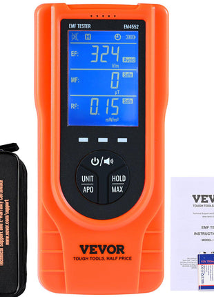 3-in-1 EMF Meter, 5Hz - 3.5GHz, Handheld Rechargeable Electromagnetic Field Radiation Detector, Digital LCD EMF Tester for EF MF RF Home Inspections Outdoor Ghost Hunting Paranormal Equipment