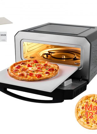 Electric Pizza Oven, Smart Pizzas Maker Indoor with 5 Preset, 12-Inch Countertop Pizza Cooker w/ Touch Srceen, 750? Max Temp, 2-Min Rpaid Baking Oven Thin & Crispy, Neapolitan, Frozen, New York