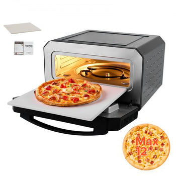 Electric Pizza Oven, Smart Pizzas Maker Indoor with 5 Preset, 12-Inch Countertop Pizza Cooker w/ Touch Srceen, 750? Max Temp, 2-Min Rpaid Baking Oven Thin & Crispy, Neapolitan, Frozen, New York