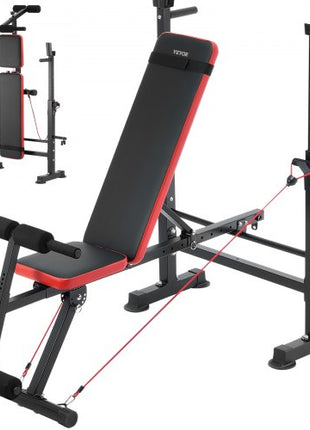 Weight Bench, Multi-Functional Adjustable Weight Bench Press for Full Body Workout, 600lbs Exercise Sit up Bench for Home Gym Strength Training, Flat Bench with Quick Folding & Fast Adjustment