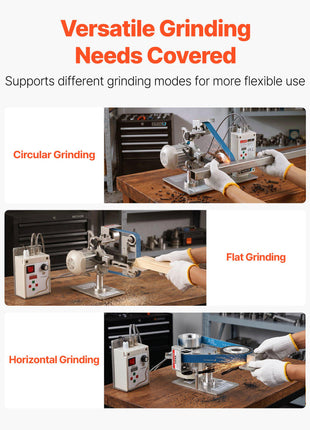 Belt Grinder Sander with VFD, 30 x 1-Inch Variable Speed Belt Polisher, 550W Polishing Grinding Machine with 2 Grinding Modes & 3PCS Sanding Belts for Metalworking, Knife Making