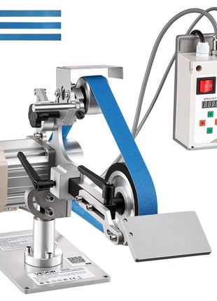 Belt Grinder Sander with VFD, 30 x 1-Inch Variable Speed Belt Polisher, 550W Polishing Grinding Machine with 2 Grinding Modes & 3PCS Sanding Belts for Metalworking, Knife Making