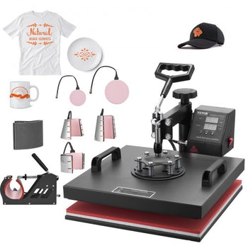 8 in 1 Heat Press Machine 15x15 Inch T-Shirt Pressing Machine 360° Swing Away Professional Sublimation Heat Press for Sublimation, Vinyl, Heat Transfer Projects