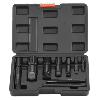 Pipe Extractor Set, 9 Pieces Heavy Duty Steel Broken Pipe Extractors, with Solid Storage Case, Cr-Mo Steel for Removing 1/8" to 1" Damaged Threaded Pipes and Fittings, for Plumbers Mechanics DIY