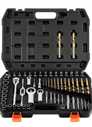 Screw Extractor Set, 63 Pieces, with Nut and Bolt Extractors, Nut Splitters, Taps, Drill Bits, Wrenches, Adapters, and Solid Storage Case, for Removing Rounded, Broken, or Stripped Fasteners