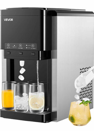 Water Dispenser with Ice Maker, 3-in-1 Countertop Water Dispenser, 35 LBS/24H, 12 Cubes/7 Min Fast Ice Making with 4 LBS Storage, Bullet/Crushed Ices & Cold-Water, for Home, Kitchen, Party
