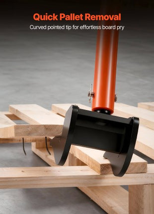 Pallet Buster Tool, 50 Inch Carbon Steel Handle Wrecking Pry Bar, 2000 lbs Weight Capacity, Heavy Duty Deck Board Removal Tool, Breaker Bar for Flooring, Framing, Roofing, Trim, Drywall