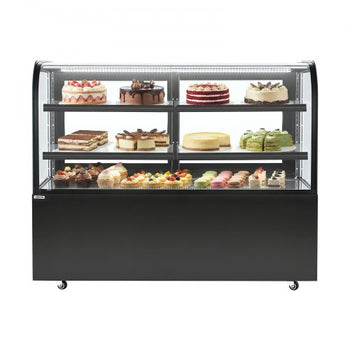 Refrigerated Display Case, 17.6 Cu.Ft./550L Large Pastry Display Case, 2-Tier Commercial Cake Refrigerator with LED Lighting, TURBO Cooling, Frost-Free Air-Cooling, for Bakery, Dessert Shop